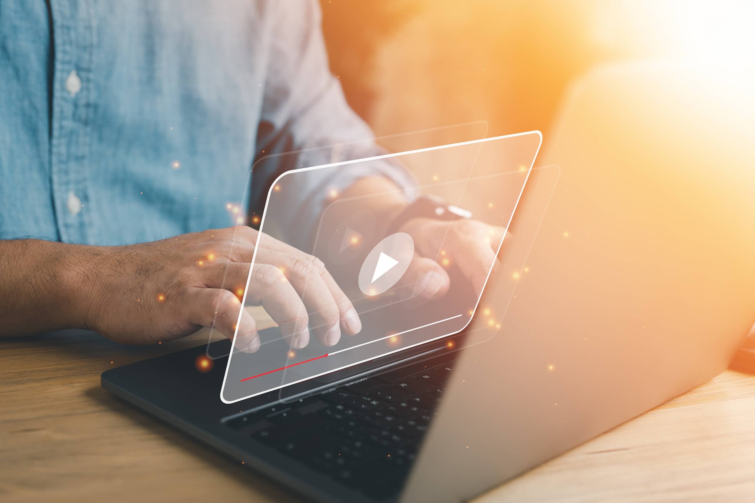 hands of man using laptop for streaming online, watching video on internet, live concert, show or tutorial Innovative Direct Mail Processing Solutions
